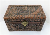 Carved Wood Box With Lid