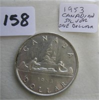 1953 Canadian Silver One Dollar Coin