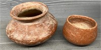 Pre-Colombian Colima Pottery Vessel + Bowl