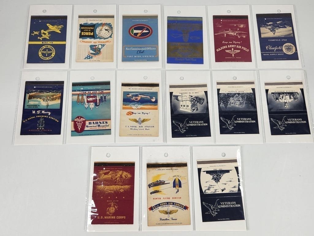 ASSOTED LOT OF MOSTLY MILITARY EMPTY MATCHPACKS