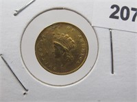 1854 1 DOLLAR CORONET GOLD PIECE