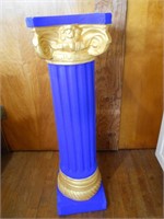Blue & Gold Pedestal Plant Stand