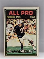 1974 Topps OJ Simpson All Pro #130 crease