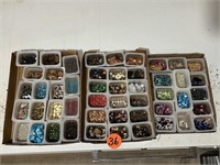 (3) Boxes Craft Beads & Misc.