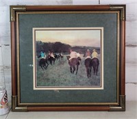 Framed Canvas Racehorses at Longchamp 21" × 19.5"