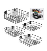 Wenqik 4 Pcs Slatwall Ventilated Metal Baskets Set
