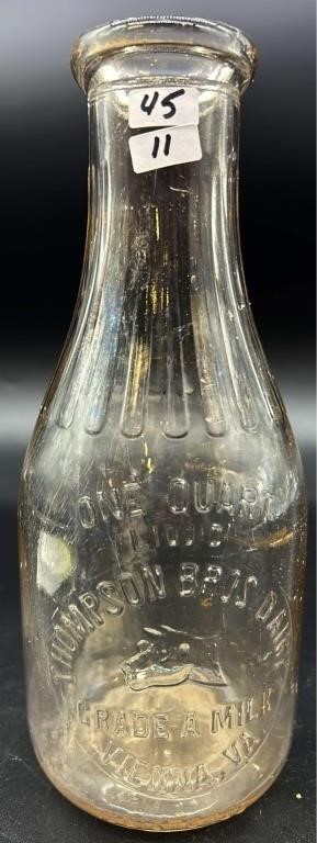 Antique Vienna Va Thompson Bros Dairy Bottle