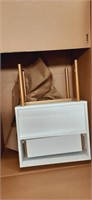 Heyzoey Side table nightstand( white and gold)