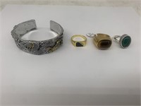 Bracelet and 3cnt Rings