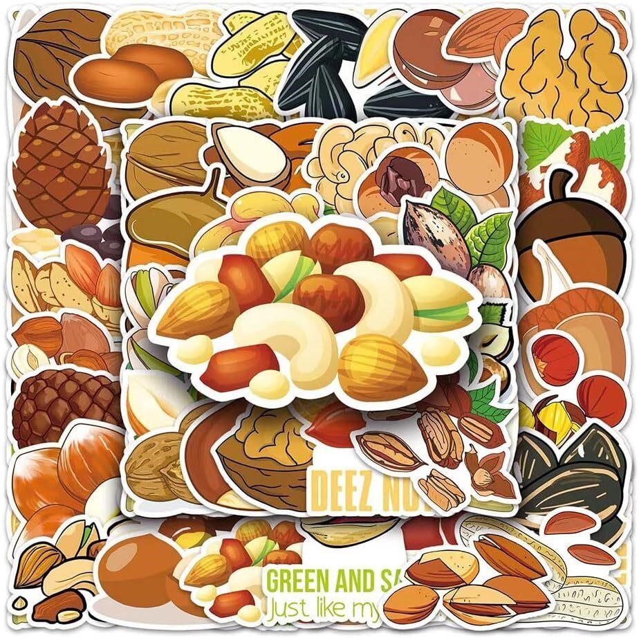 Nut Stickers | 50Pcs Pine Cone Walnut Apricot