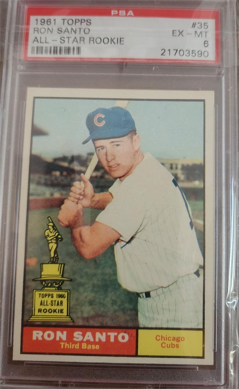 1961 Topps Ron Santo RC PSA Graded 6