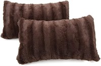 Sealed Cheer Collection Faux Fur Throw Pillows 2pk