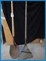 SHOVEL AND METAL RAKE