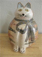 8" Italian Hand Painted Pottery Cat