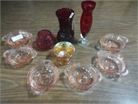 Colored Glass Lot Inc: Pink Depression & Ruby