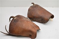 Pair of Wooden Stirrups w Leather Tapaderos w