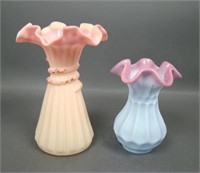Two Fenton Burmese Vases