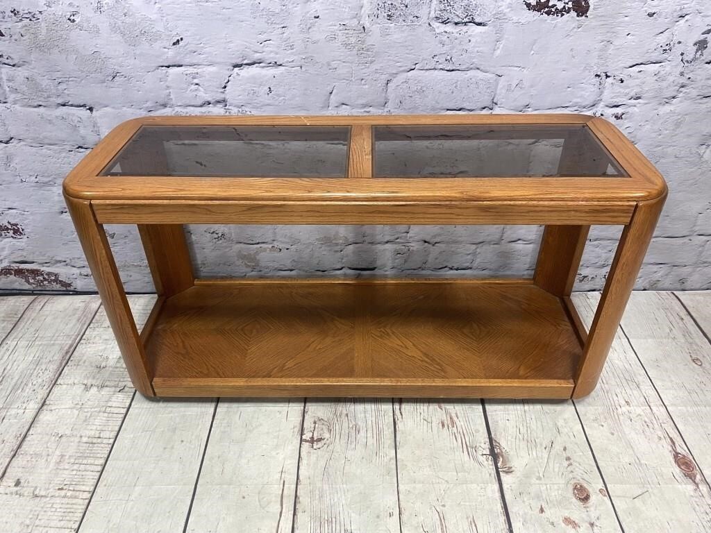 Smoked Glass Inset Entry Table