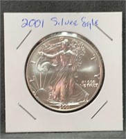 2001 Silver Eagle US Mint .999 Fine Silver Coin