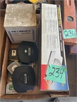 Tape measuers, equalizer, and other items