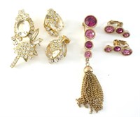 2 Brooch and Earring Sets, Purple Set is Sarah Cov
