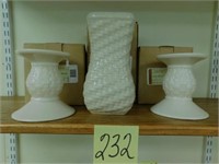 2 Longaberger Woven Reflections Ivory Candle -