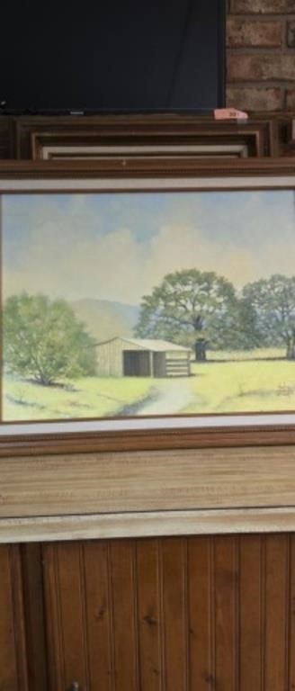 Oil on canvas country scene by chesley whitney
