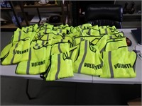 Lot of (29) Lime Green Volunteer Vests, Like New
