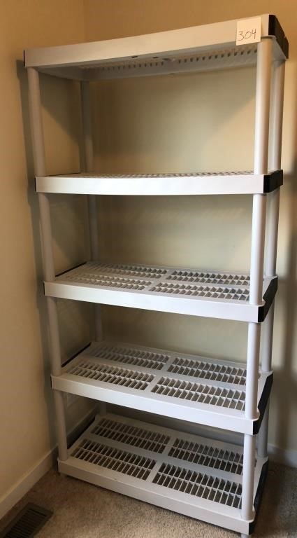 White plastic shelve