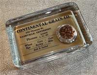 Continental Grain Company Glass Mirror Paperweight