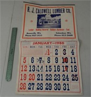 Caldwell Lumber Co. 1986 & 2008 Calendars