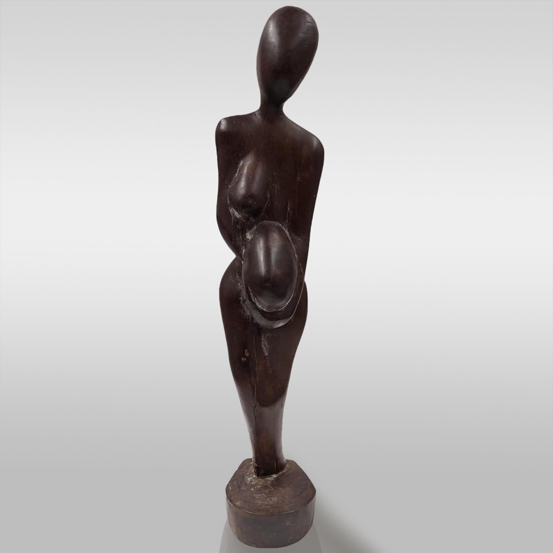 A Finely Carved African Hardwood Fertility Statue