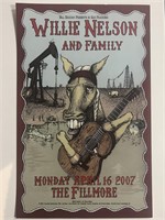 Willie Nelson & Family The Filmore concert poster