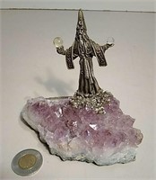Raw Amethyst Crystal With Wizard
