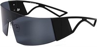 FEISEDY Oversized Flat Top Futuristic Sunglasses