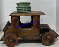 Handmade Wooden Car With Flower Pot