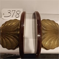 PAIR OF BRASS BOOK ENDS