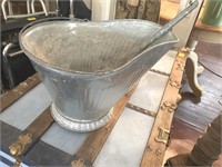 Galvanized coal bucket & shovel