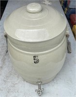Clay water jug (chip in lid)