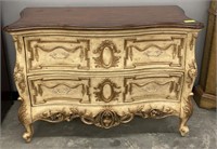 CARVED 2-DRAWER FRENCH STYLE CHEST