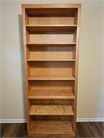 6 Shelf Oak Bookcase. 33 X 12¾ X 74"