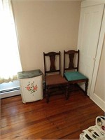 Chairs And Wicker Clothes Hamper
