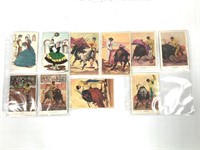 10 Vtg Spanish Embroidered Postcards