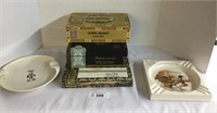 5 pcs. Vintage Cigar Boxes & Ashtrays