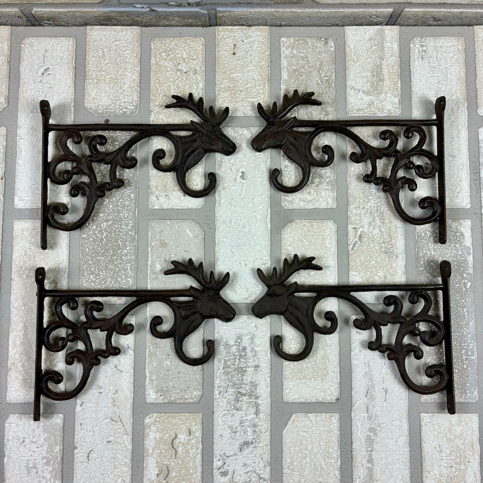 Lot of 4 Cast Iron Moose Brackets