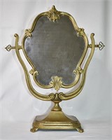 Art Nouveau Solid Brass Dressing Mirror