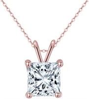 18k Goldpl Princess 2.00ct White Sapphire Necklace