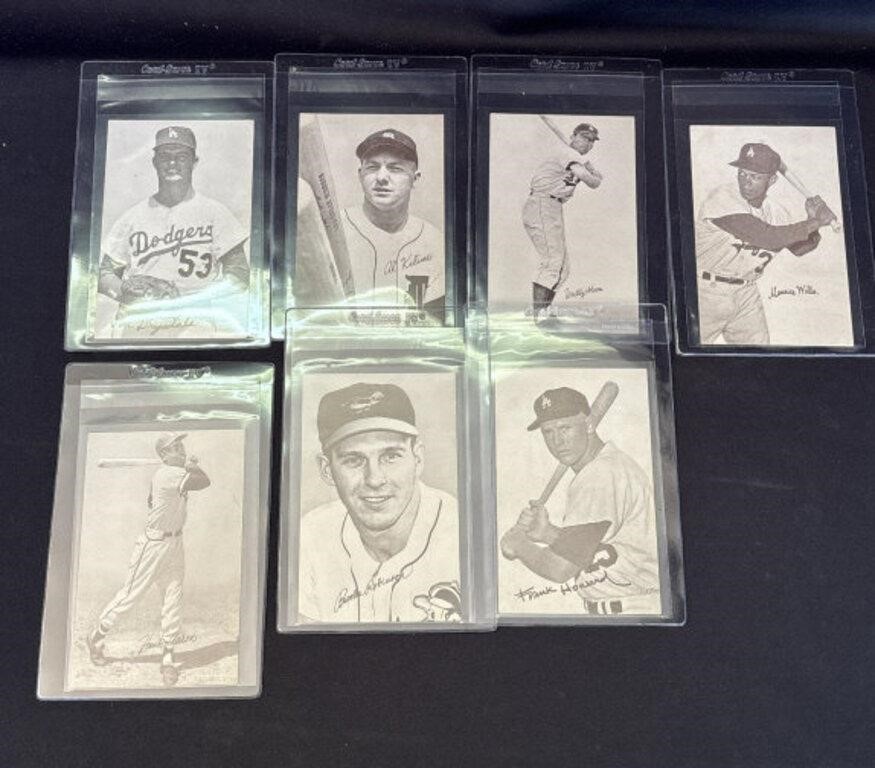 Lot of 7 1947-66 Exhibit baseball cards