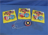 3 NIP Spinner Tops (yo-yos) & 1 Yo-Yo