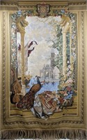 LARGE TAPESTRY FRENCH  RIVIERA SCENE